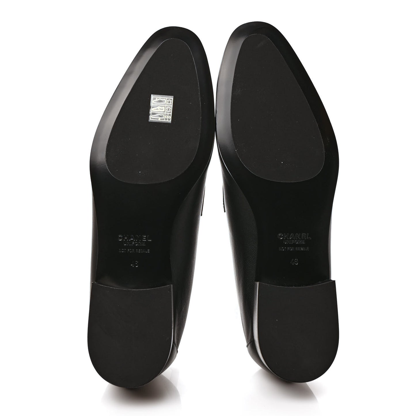 Calfskin Mens Stitched CC Loafers 46 Black