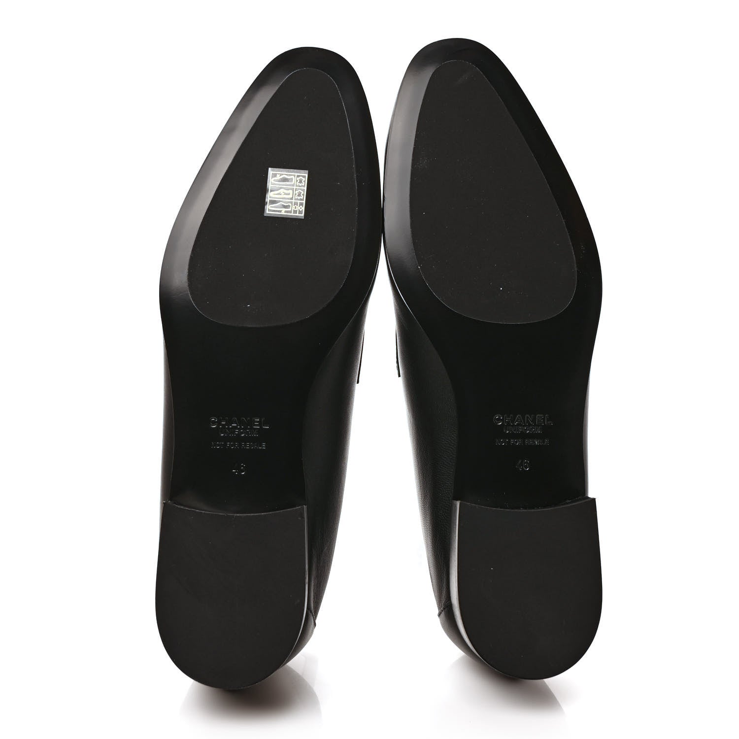 Chanel Calfskin Mens Stitched CC Loafers 46 Black 5 of 9