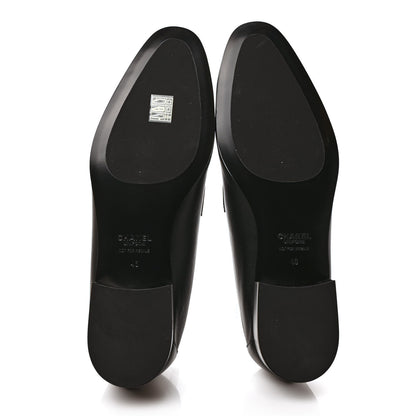 Chanel Calfskin Mens Stitched CC Loafers 46 Black 5 of 9