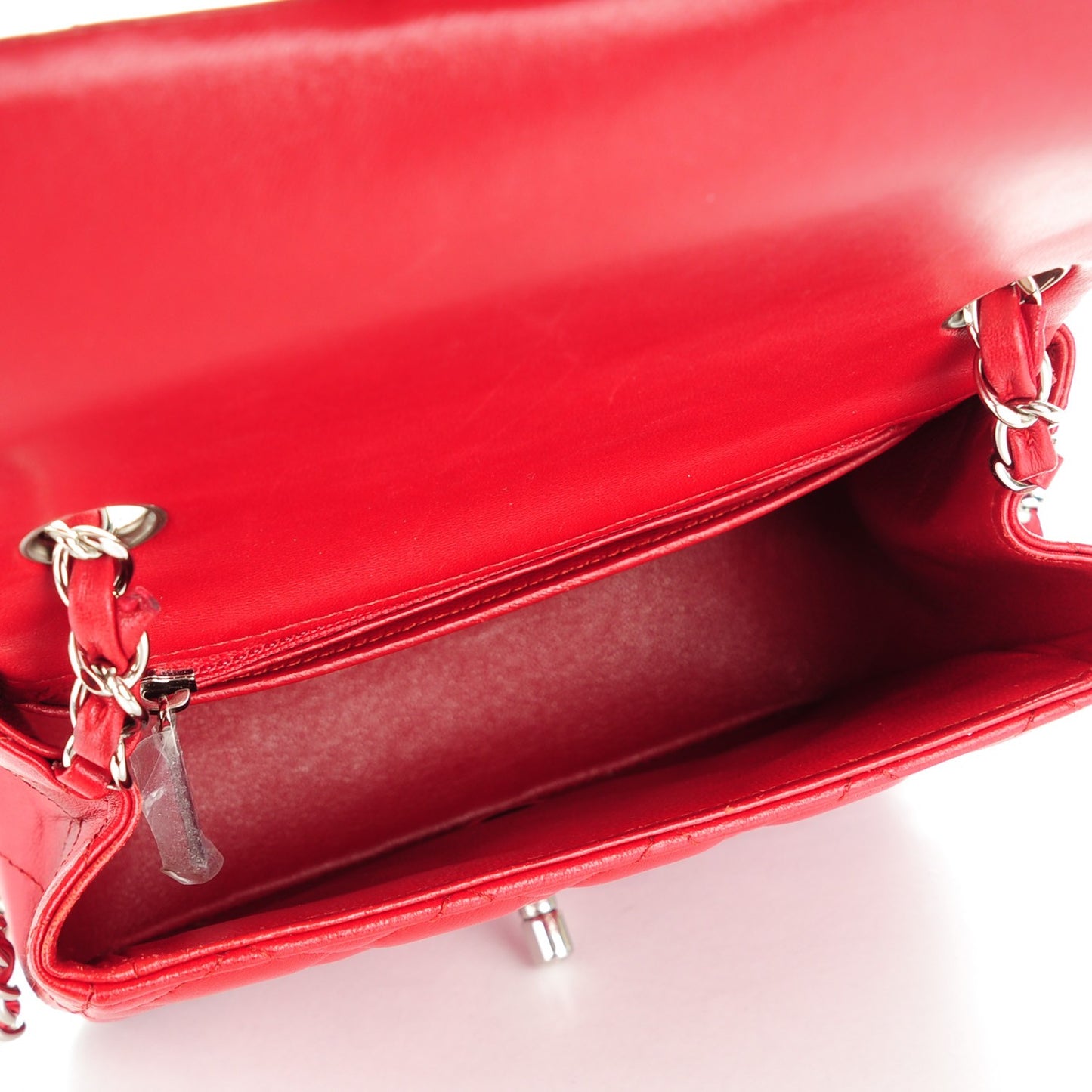 Lambskin Quilted Mini Square Flap Red