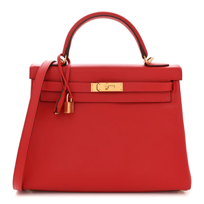 Hermes Evercolor Kelly Retourne 32 Rouge Casaque 1 of 12