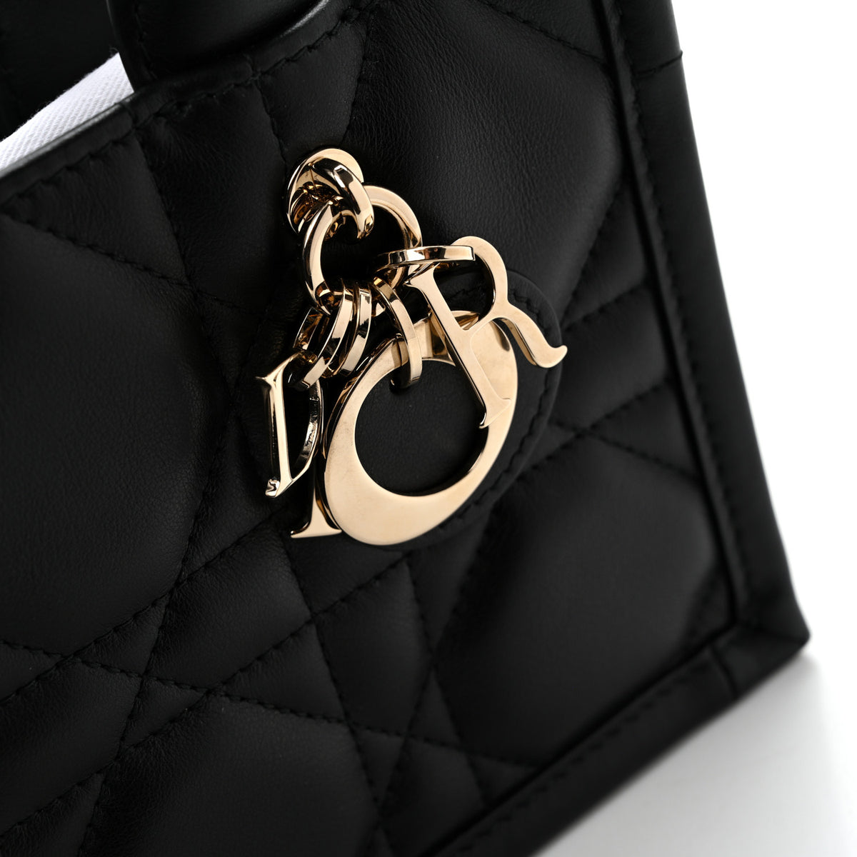 Calfskin Macrocannage Mini Book Tote Black
