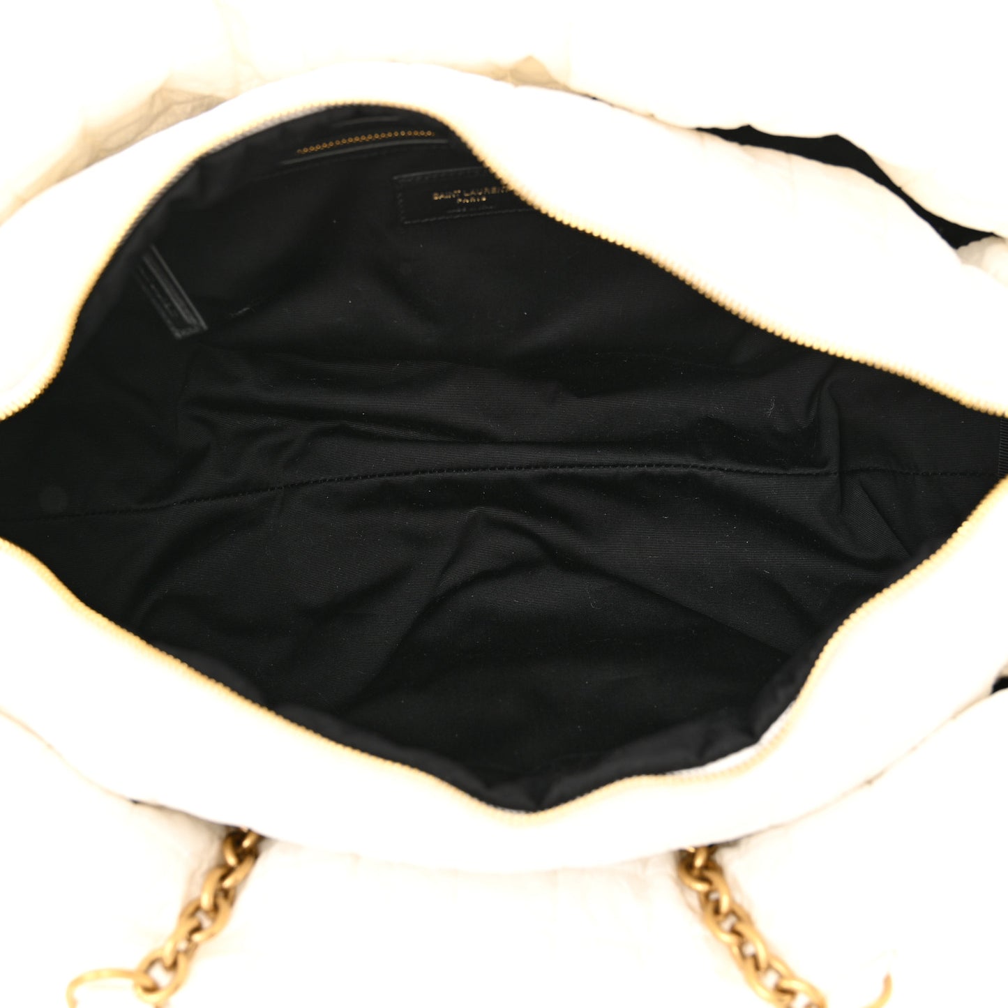Nylon Gloria Quilted Travel Bag Milky White