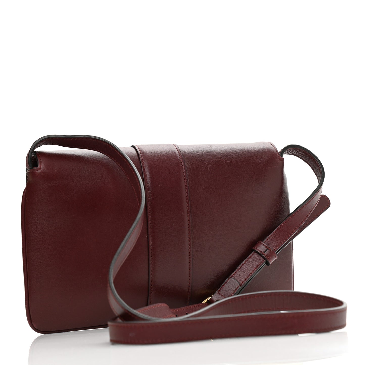 Vitello Palmellato Lux Small Arli Flap Shoulder Bag Vintage Bordeaux