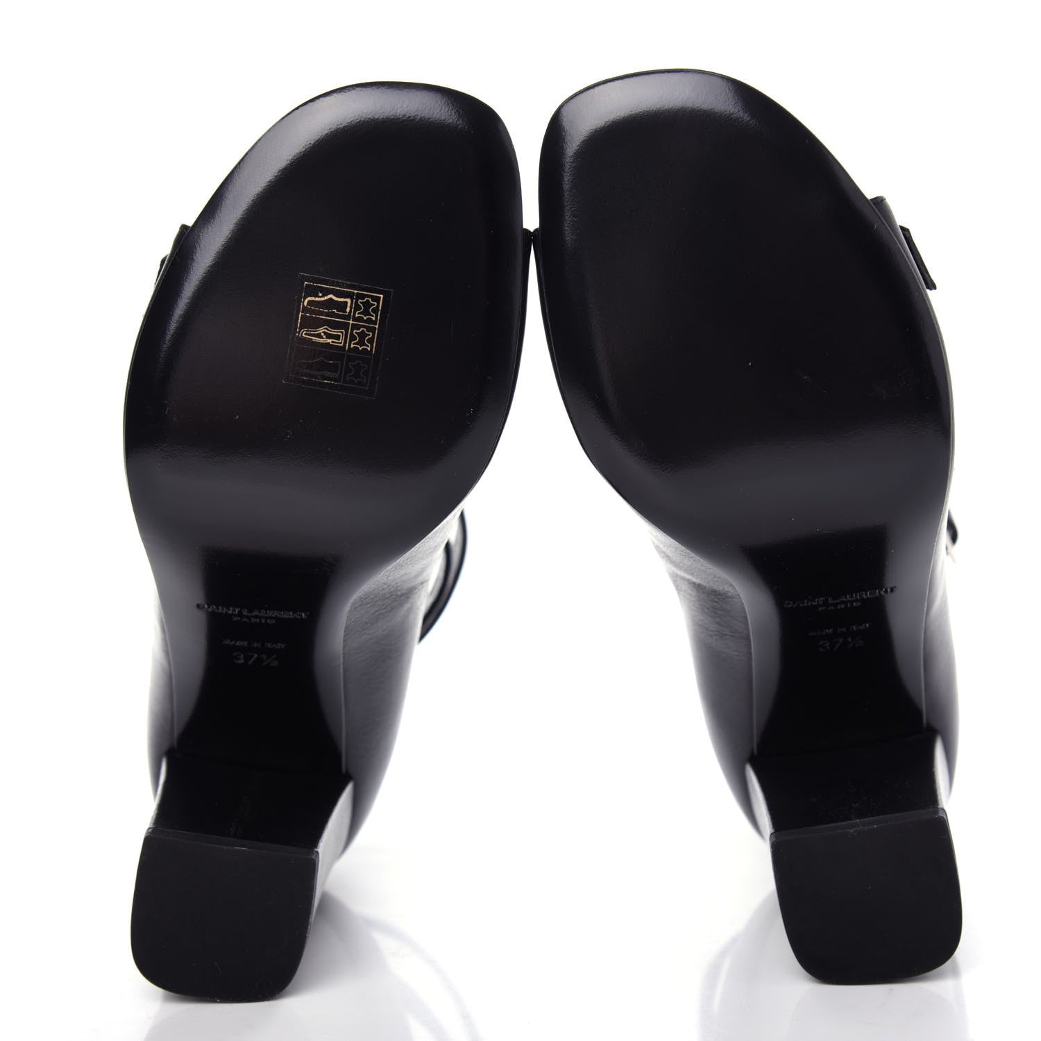 Saint Laurent Calfskin Babies 90 Multi Strap Sandal 37.5 Black 6 of 11
