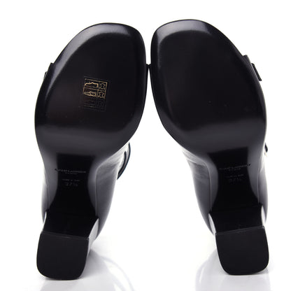 Saint Laurent Calfskin Babies 90 Multi Strap Sandal 37.5 Black 6 of 11