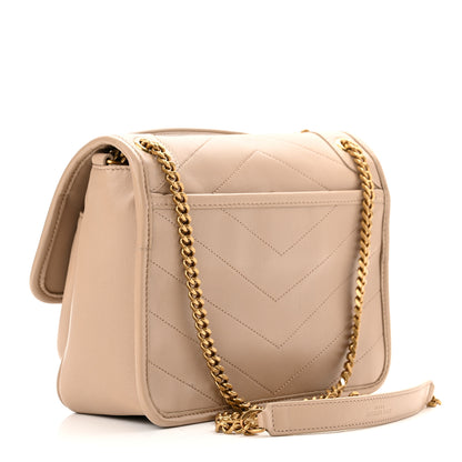 Saint Laurent Lambskin Matelasse Monogram Baby Niki Chain Satchel Dark Beige 2 of 10