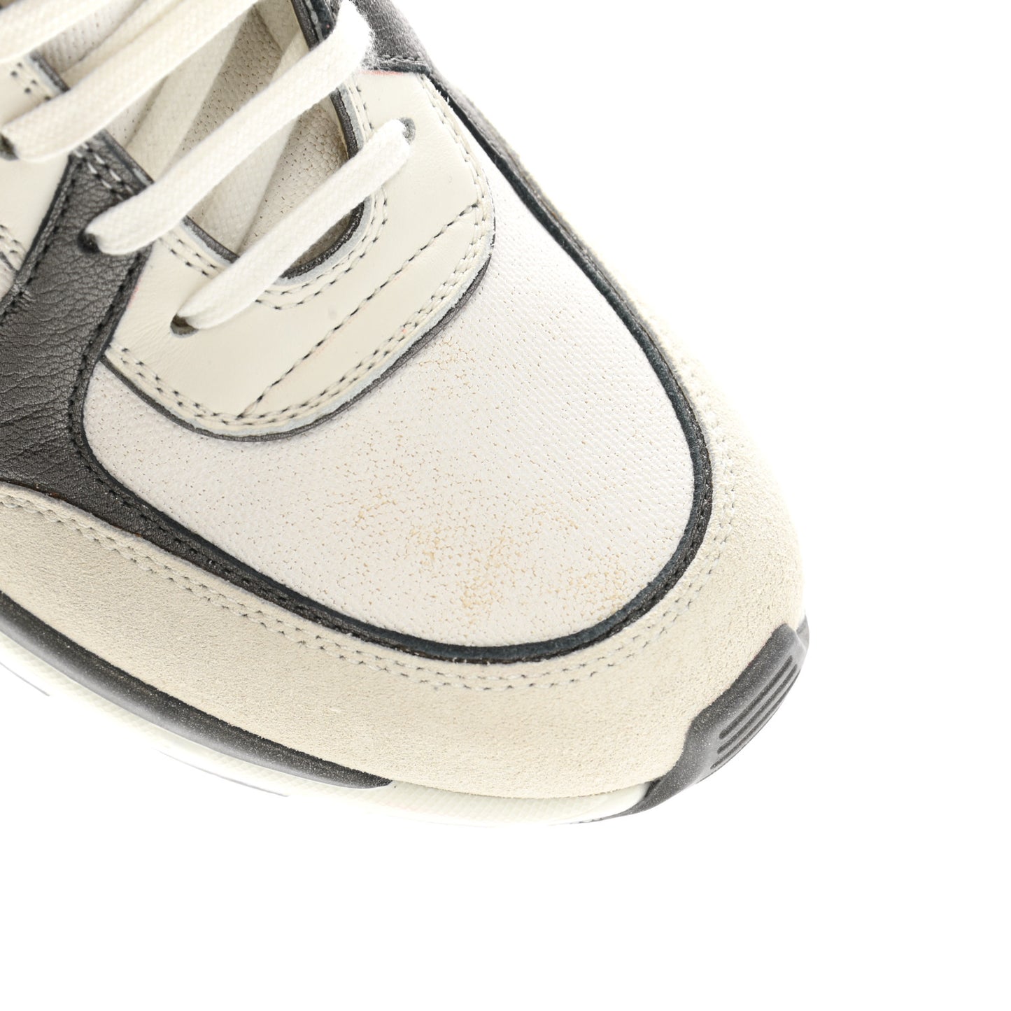 Suede Calfskin CC Sneakers 37 White Grey