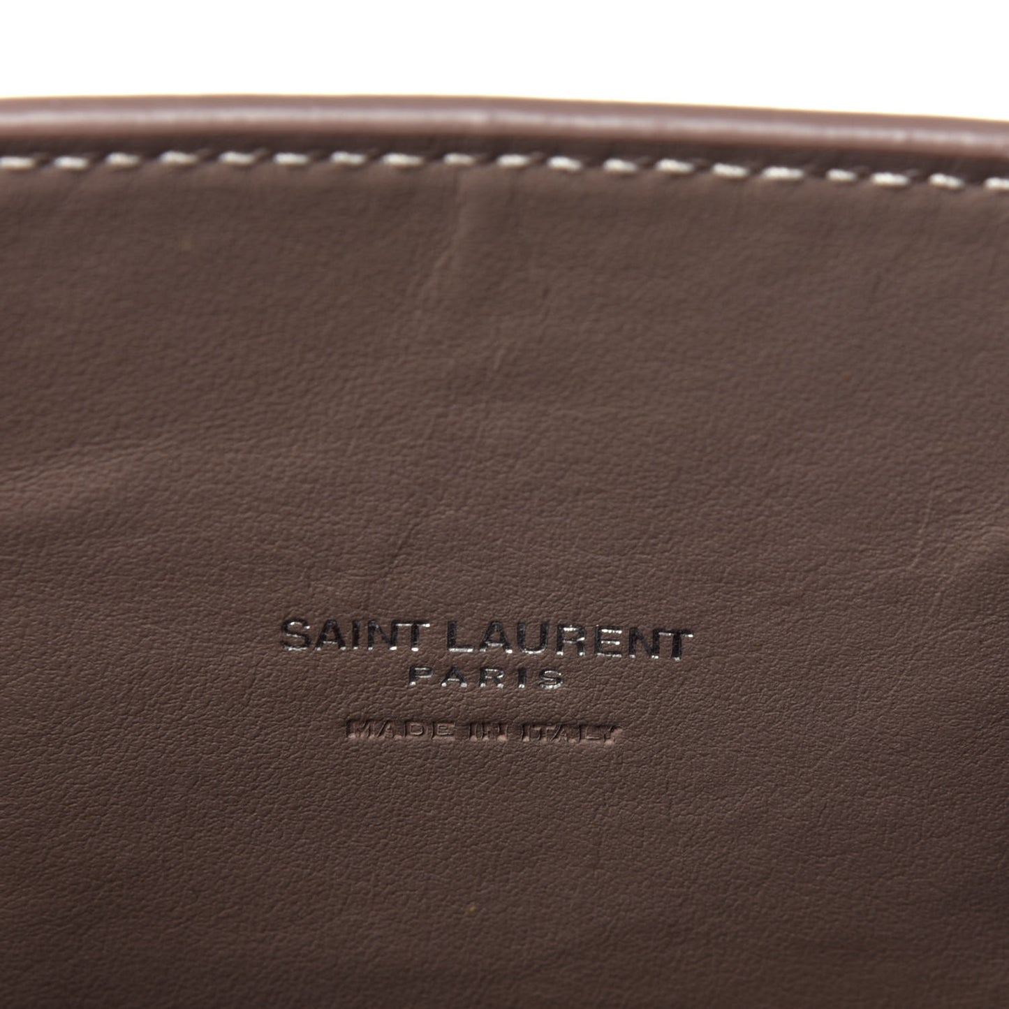 Grained Calfskin Topstich Baby Sac De Jour Taupe