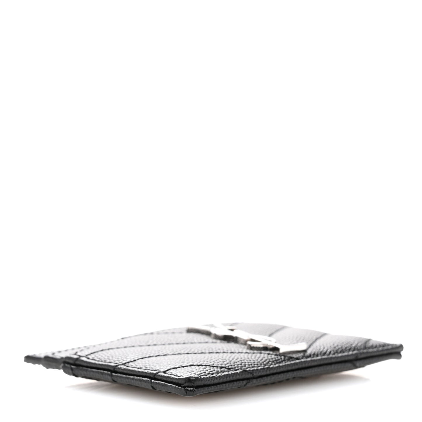Grain De Poudre Matelasse Chevron Monogram Credit Card Case Black