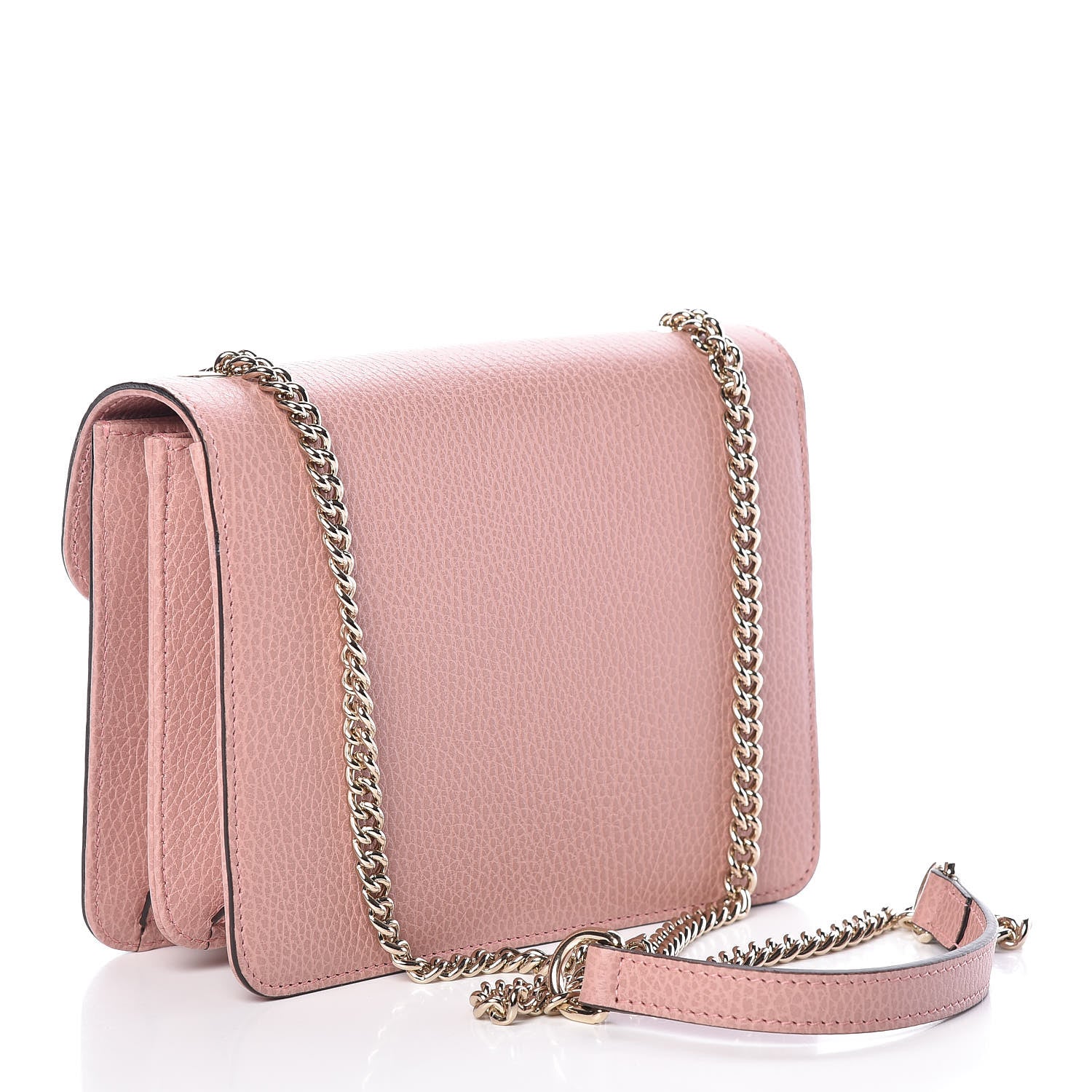 Gucci Dollar Calfskin Small Interlocking G Shoulder Bag Soft Pink 3 of 9