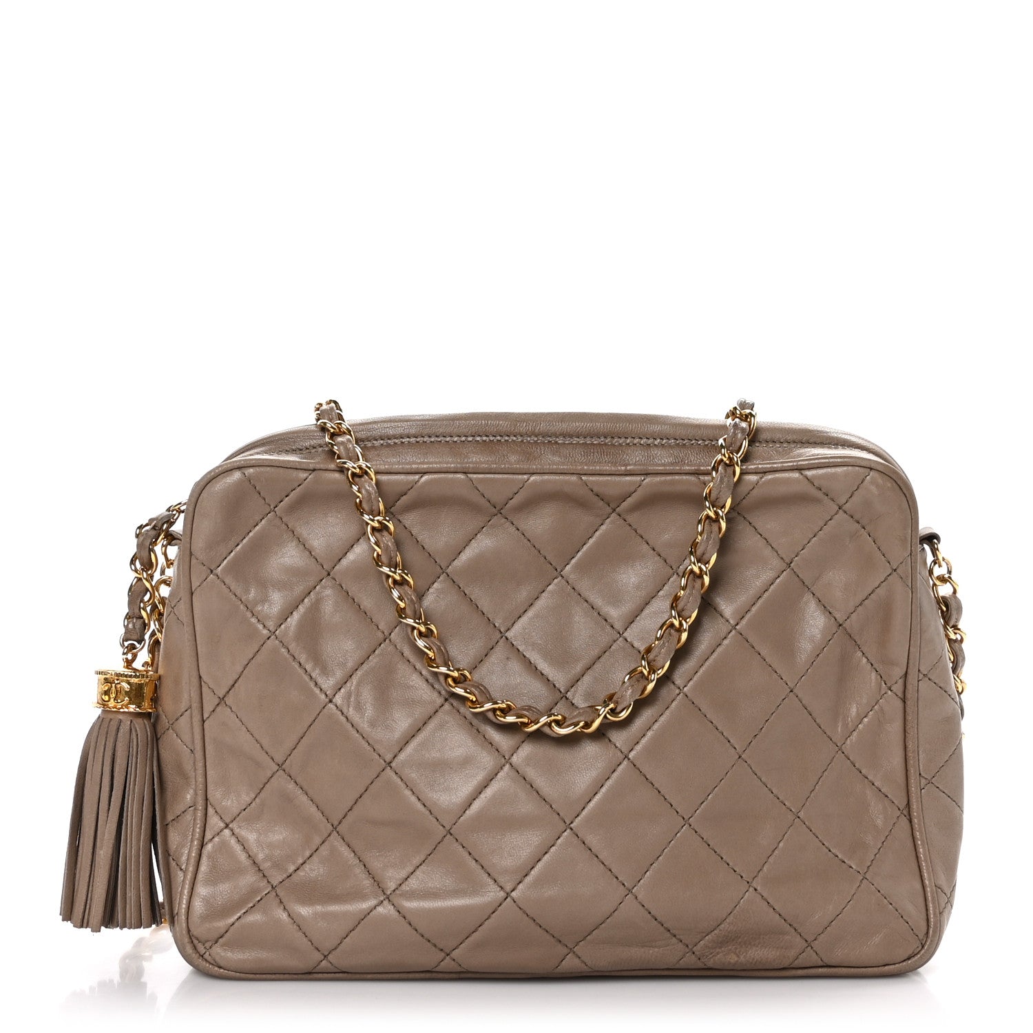 Chanel Lambskin Quilted Tassel Camera Case Beige 1 of 11