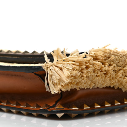 Valentino Garavani Raffia Calfskin Small Rockstud Shoulder Bag Natural Selleria 8 of 8