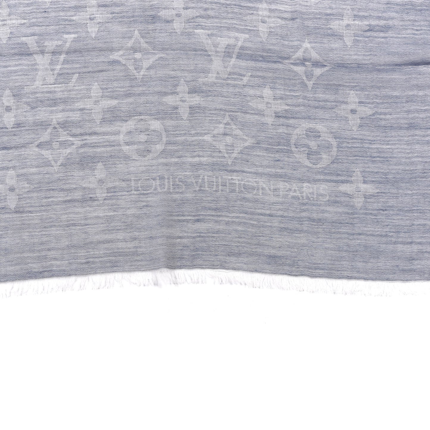 Wool Cotton Silk Daily Monogram Stole Denim