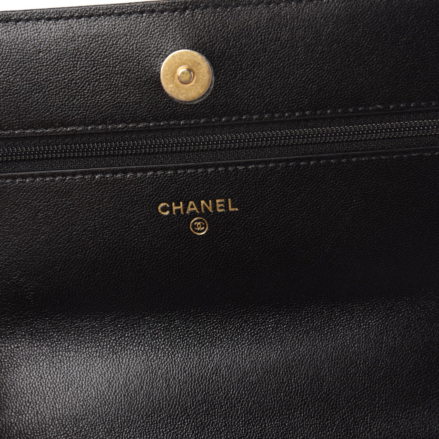 Chanel Lambskin Quilted Chanel 19 Wallet On Chain WOC Black 8 of 13