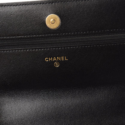 Chanel Lambskin Quilted Chanel 19 Wallet On Chain WOC Black 8 of 13
