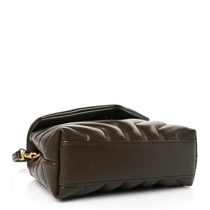 Saint Laurent Calfskin Y Quilted Monogram Toy Loulou Crossbody Bag Soil Brown 4 of 9