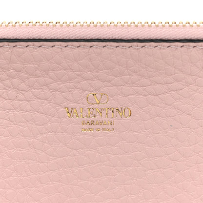 Valentino Garavani Grainy Calfskin Medium Rockstud Tote Black Rose Quartz 6 of 9