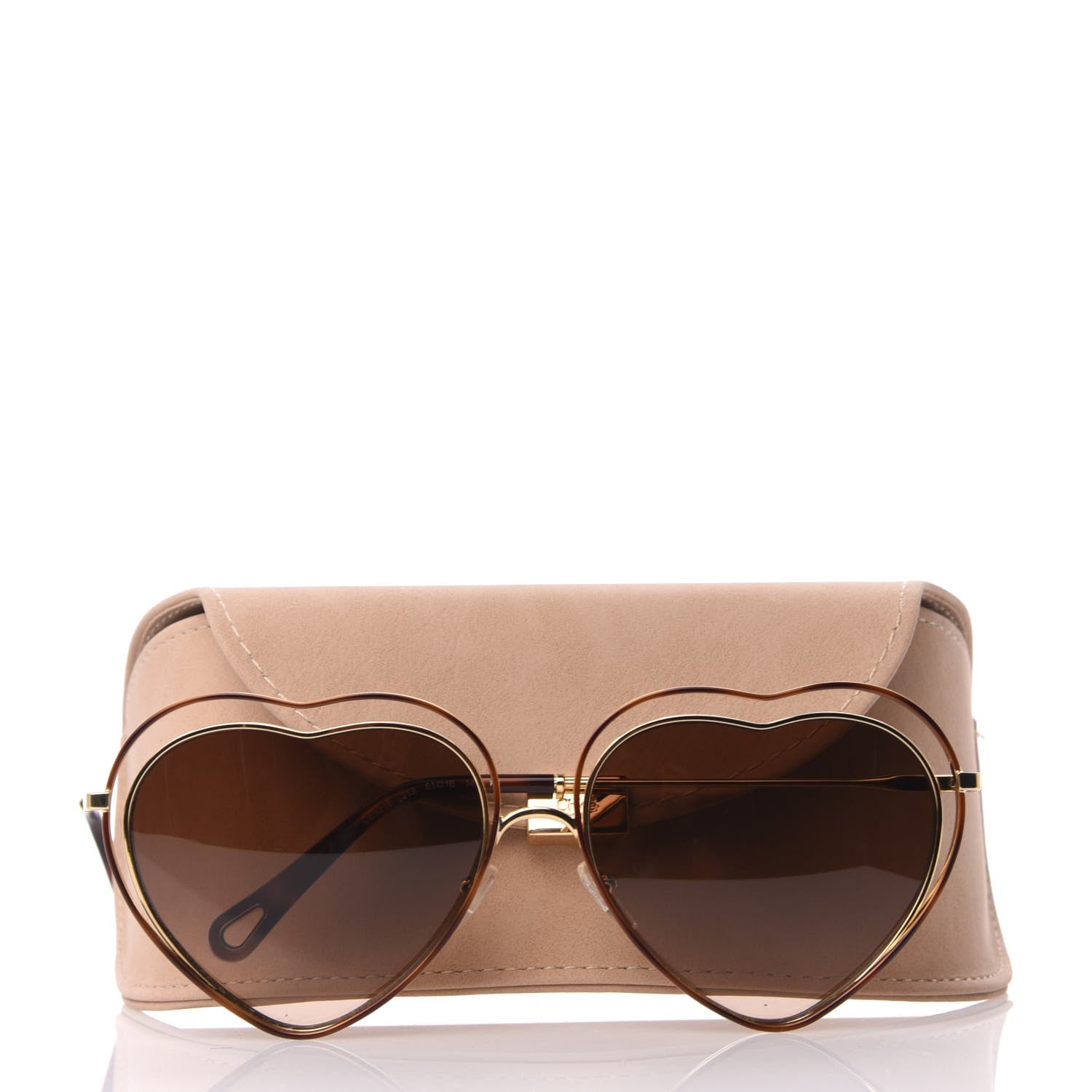 Chloe Metal Poppy Love Heart Sunglasses CE131S Gold Brown 7 of 7