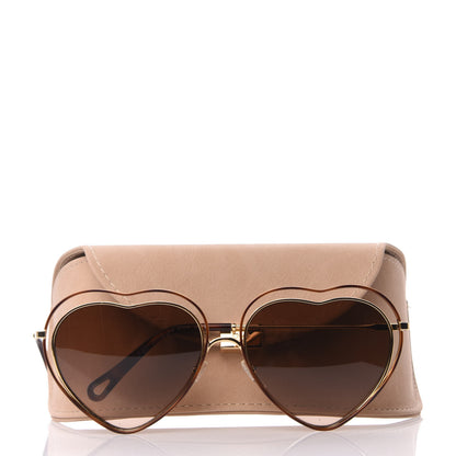 Chloe Metal Poppy Love Heart Sunglasses CE131S Gold Brown 7 of 7