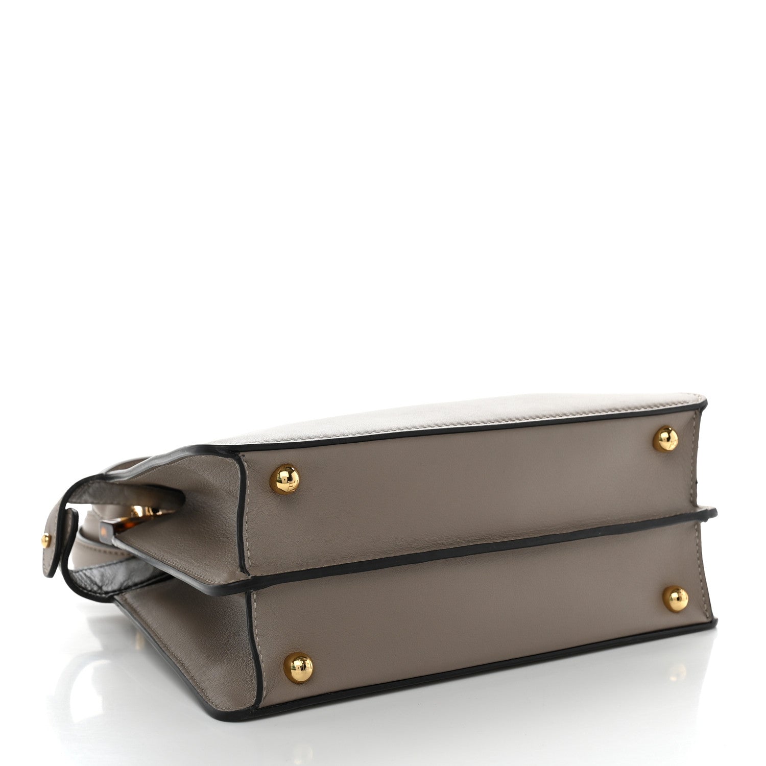 Fendi Vitello Seta Shiny Nappa Plexiglass Bi-Color Small Peekaboo I SEE U Satchel Tartaruga Black 4 of 10