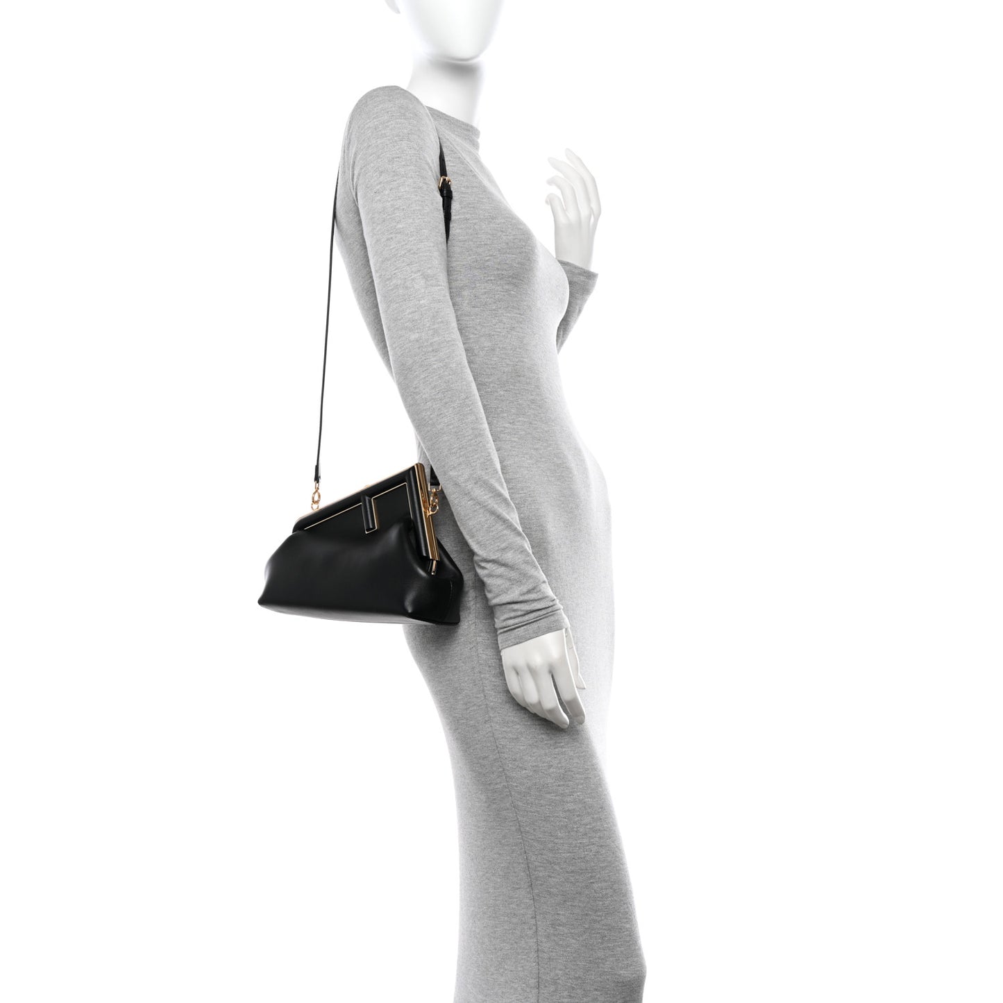 Shiny Nappa Small Fendi First Black