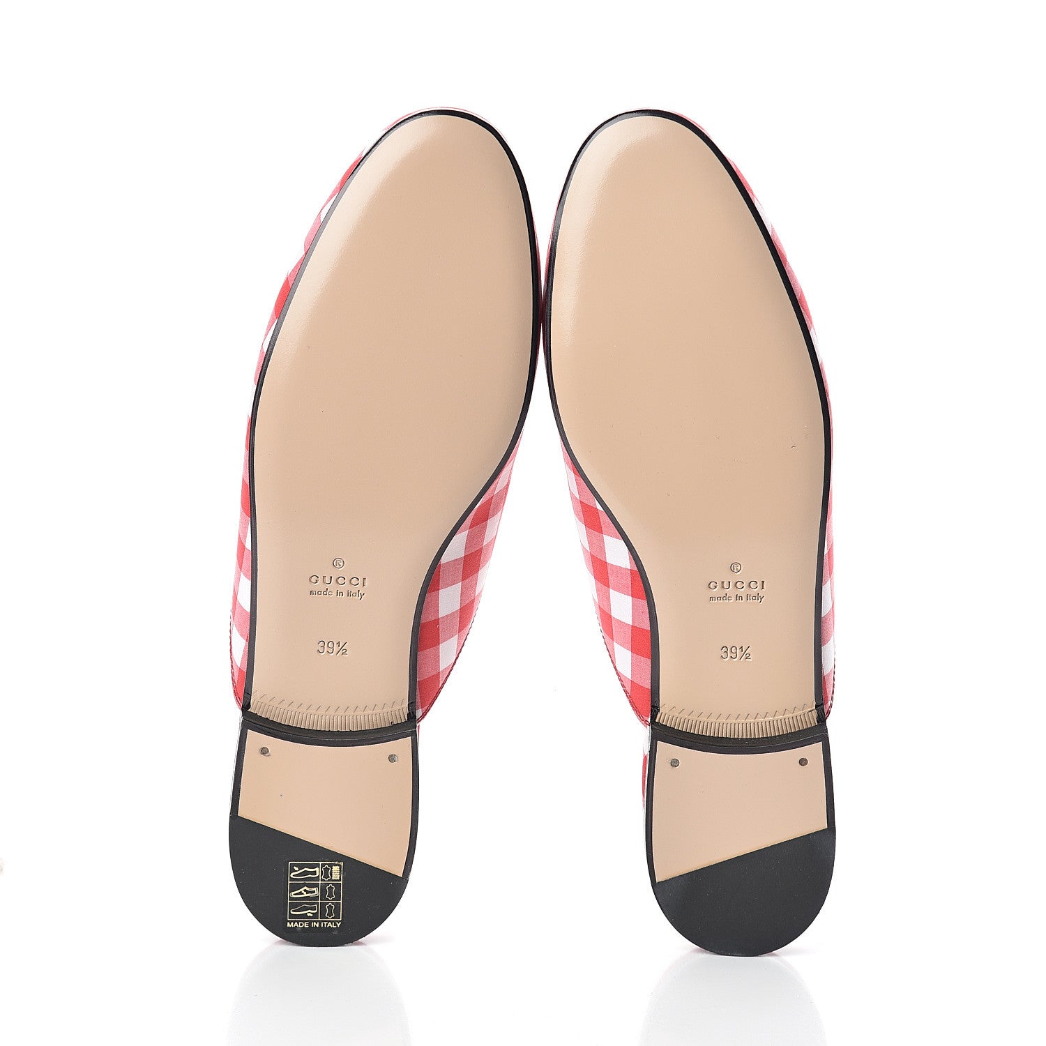 Gucci Cotton Gingham Womens Princetown Slippers 39.5 White Red 7 of 7