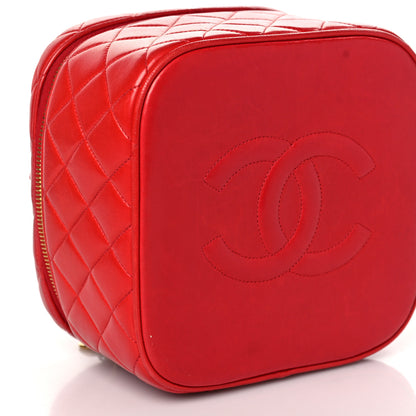 Chanel Lambskin Quilted Vanity Case Red 9 of 11