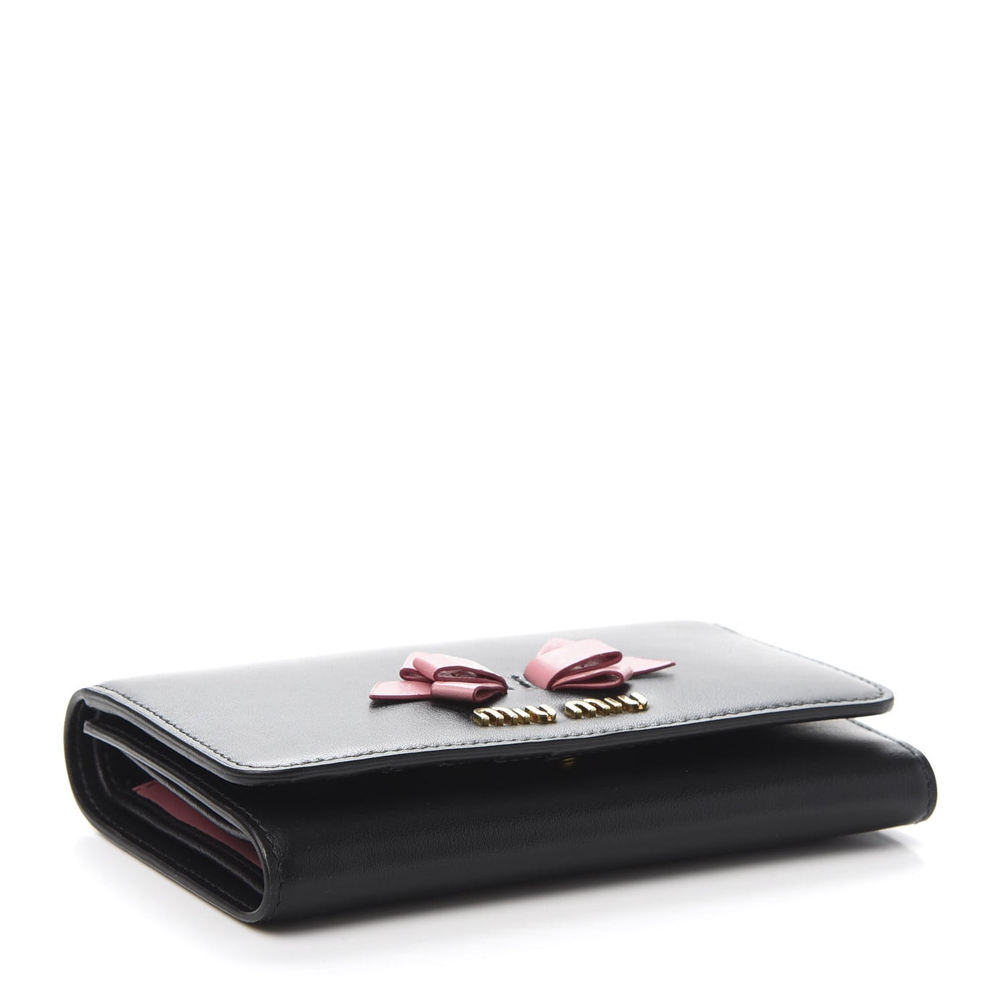 Soft Calf Bow Wallet Black Petalo