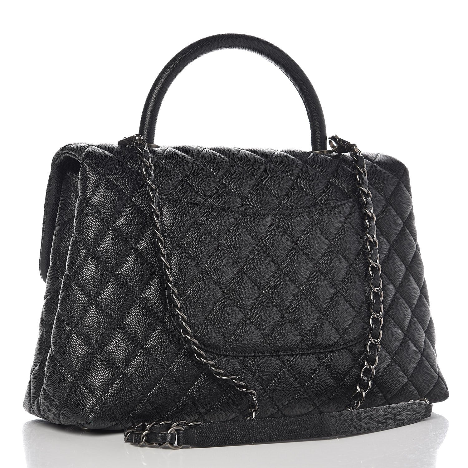 Chanel Caviar Quilted Medium Coco Handle Flap Black 3 of 9