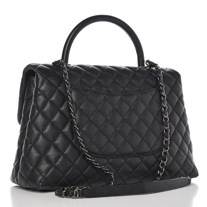 Chanel Caviar Quilted Medium Coco Handle Flap Black 3 of 9