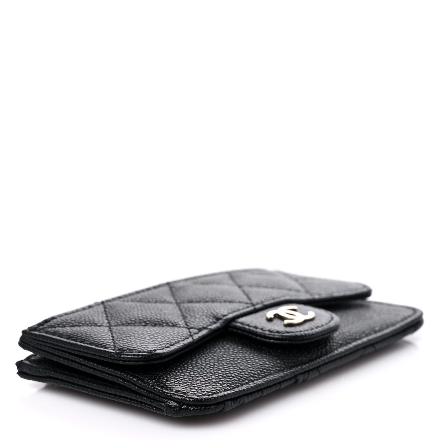 Chanel Caviar Quilted Flap Zip Card Holder Black 4 of 10