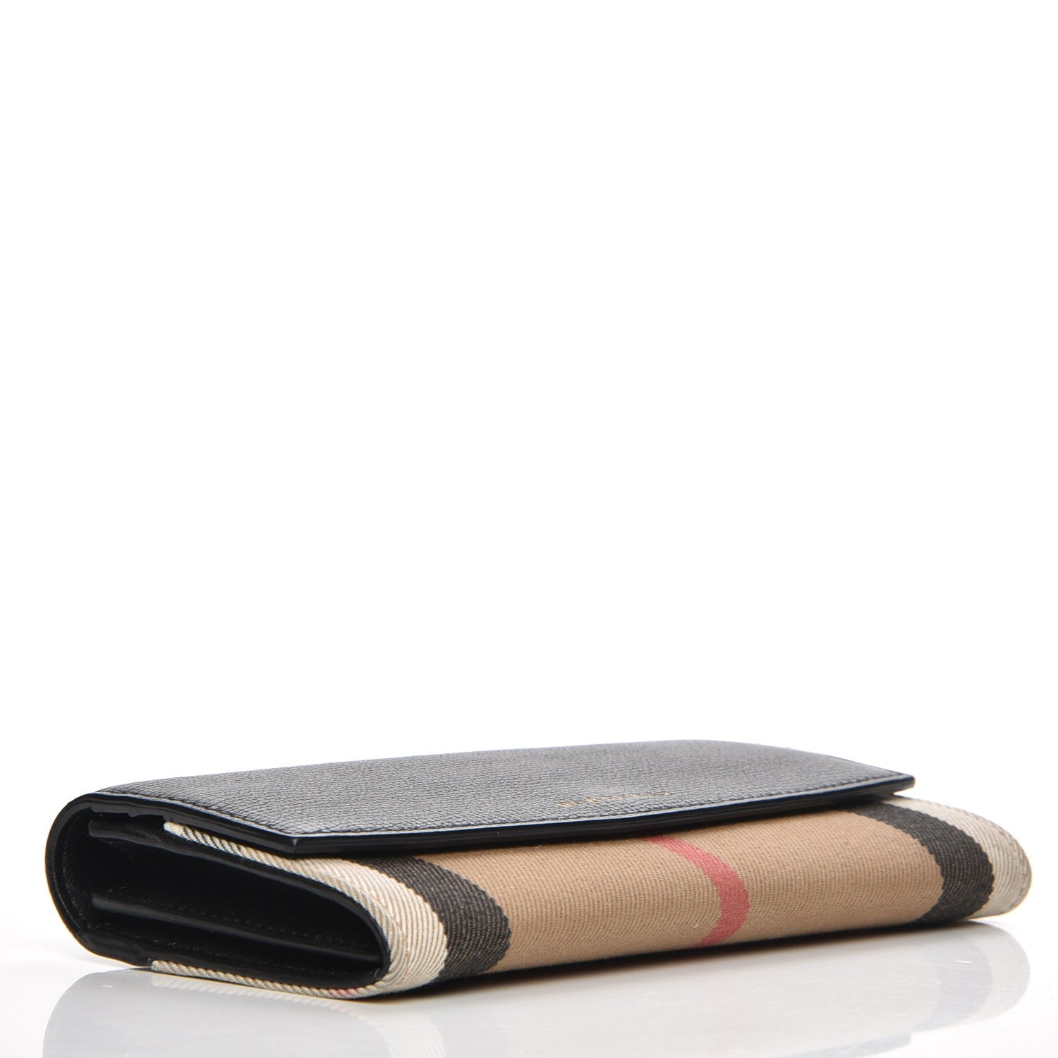 Burberry Calfskin House Check Porter Continental Wallet Black 4 of 8