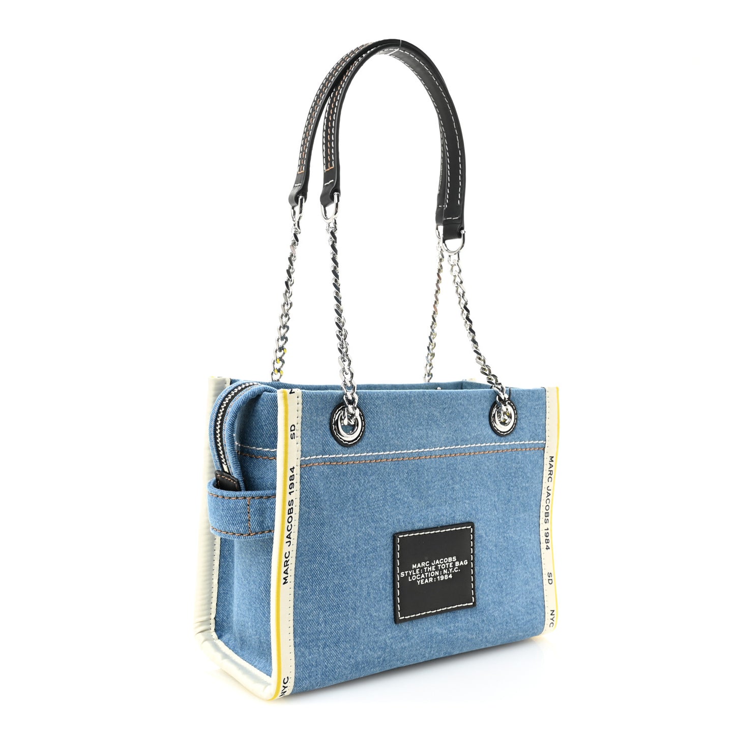 Denim Canvas Small Chain Bag Blue Light Wash