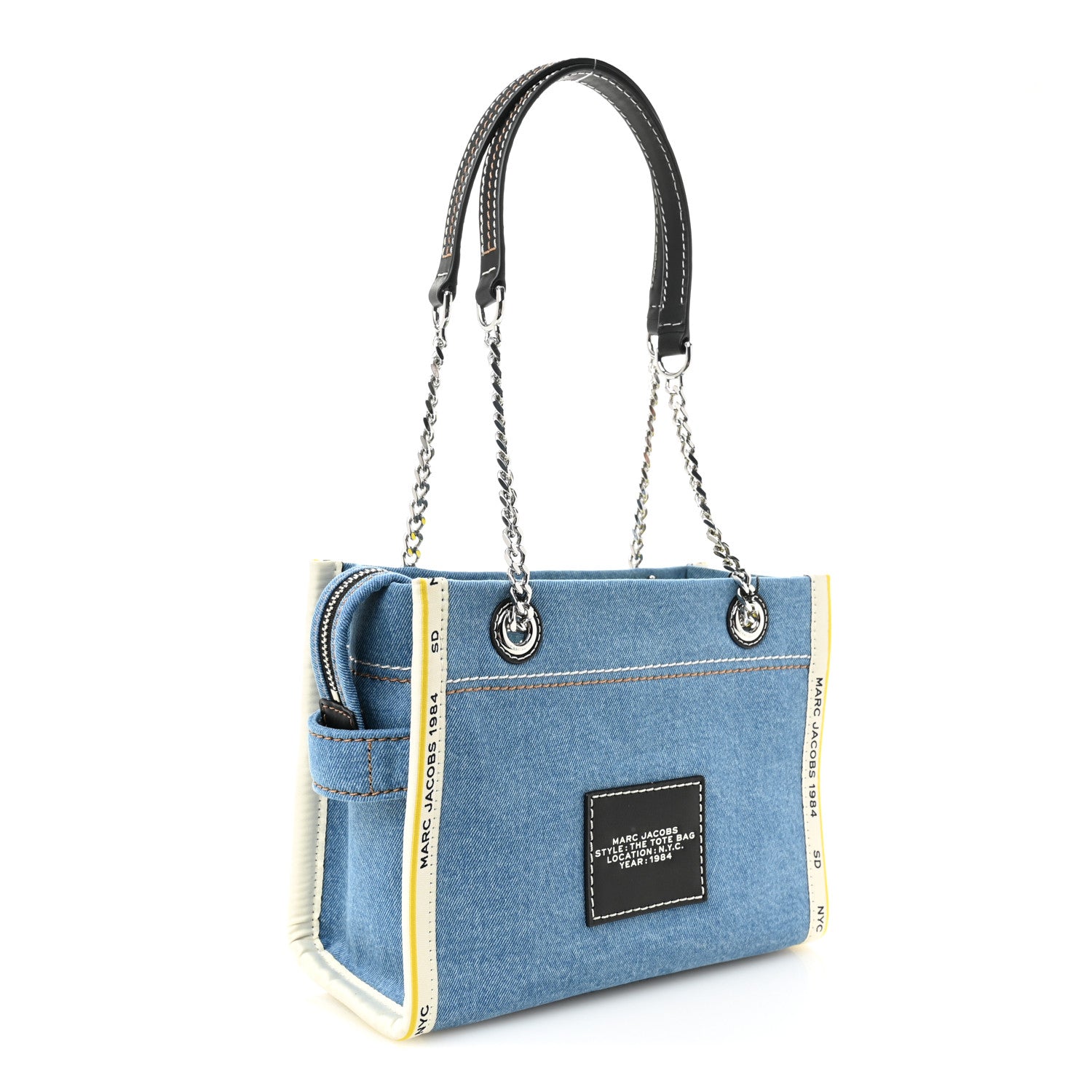 Marc Jacobs Denim Canvas Small Chain Bag Blue Light Wash 3 of 10