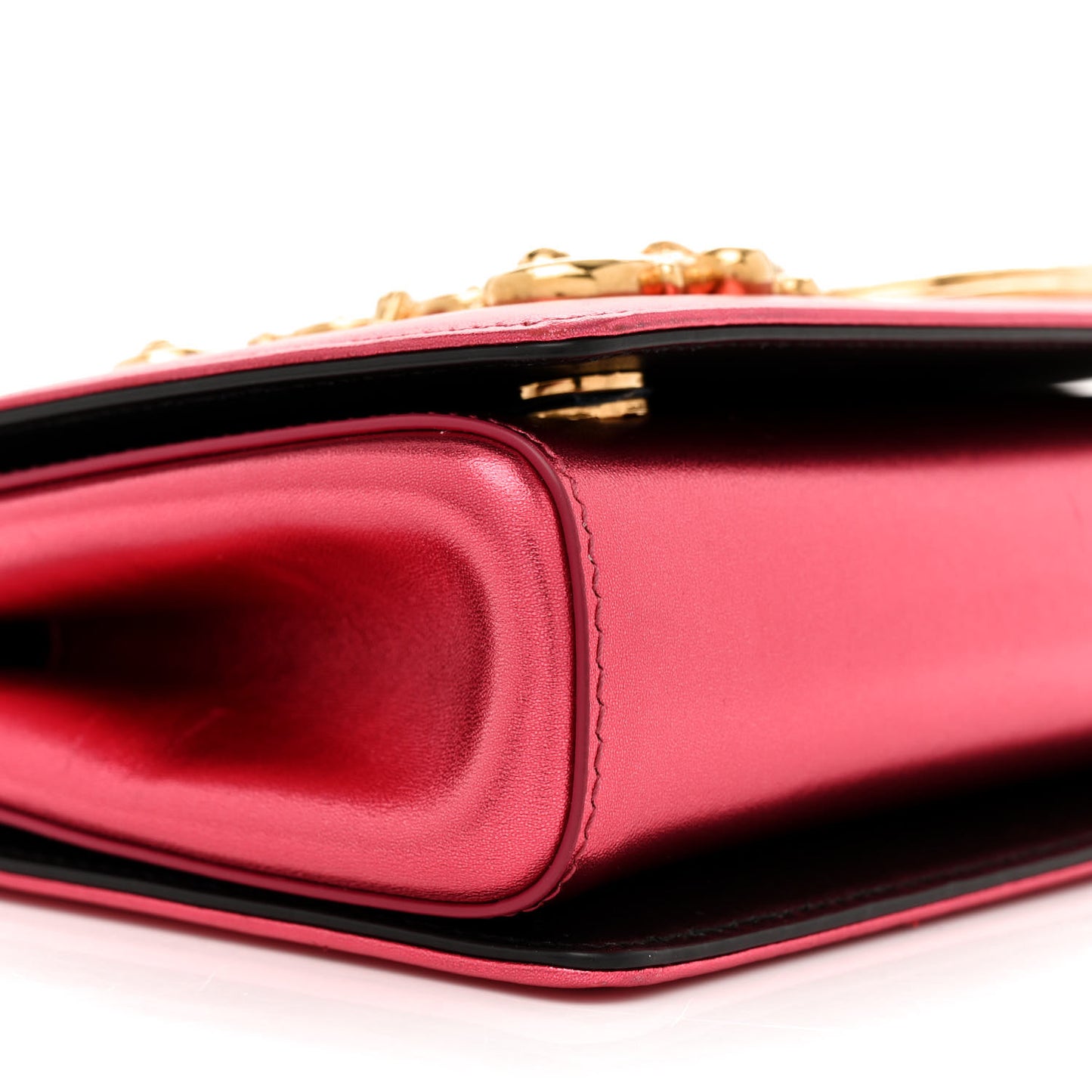 Metallic Calfskin DG Girls Shoulder Bag Red
