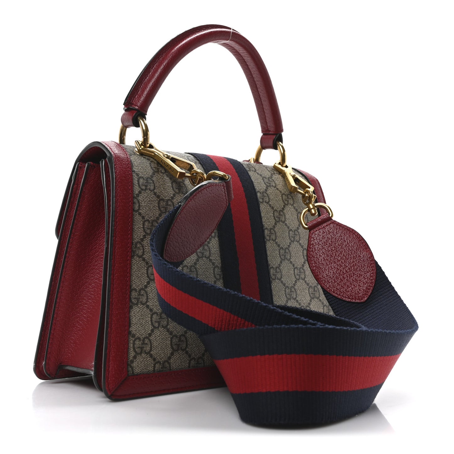 GG Supreme Monogram Small Queen Margaret Top Handle Bag Red