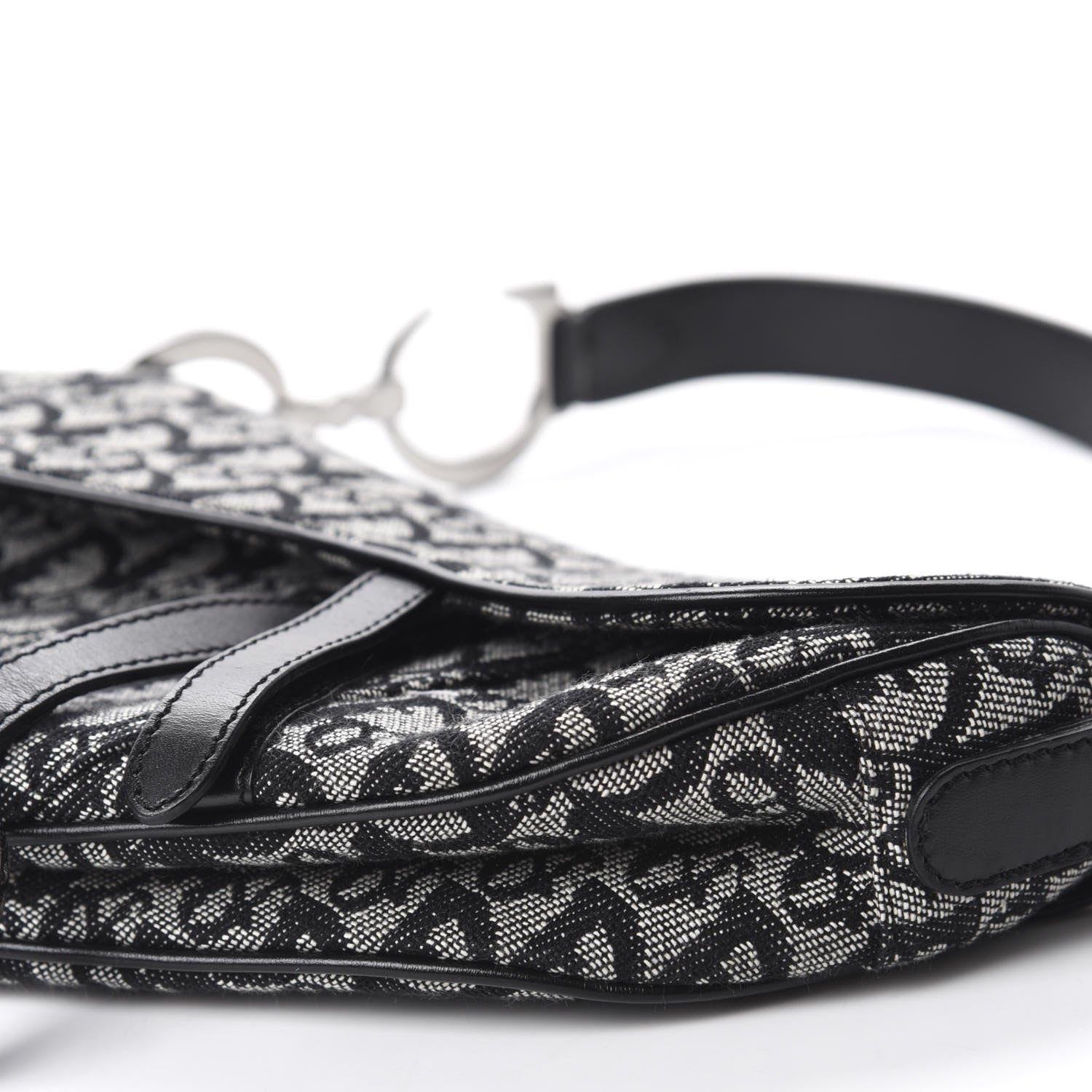 Christian Dior Monogram Saddle Bag Black 7 of 10