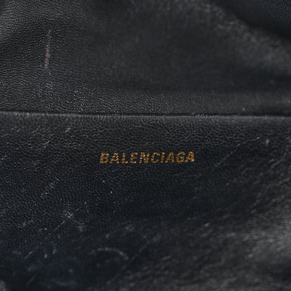 Balenciaga Crushed Velvet Logo Embossed XXS Souvenir Belt Bag Black 6 of 10