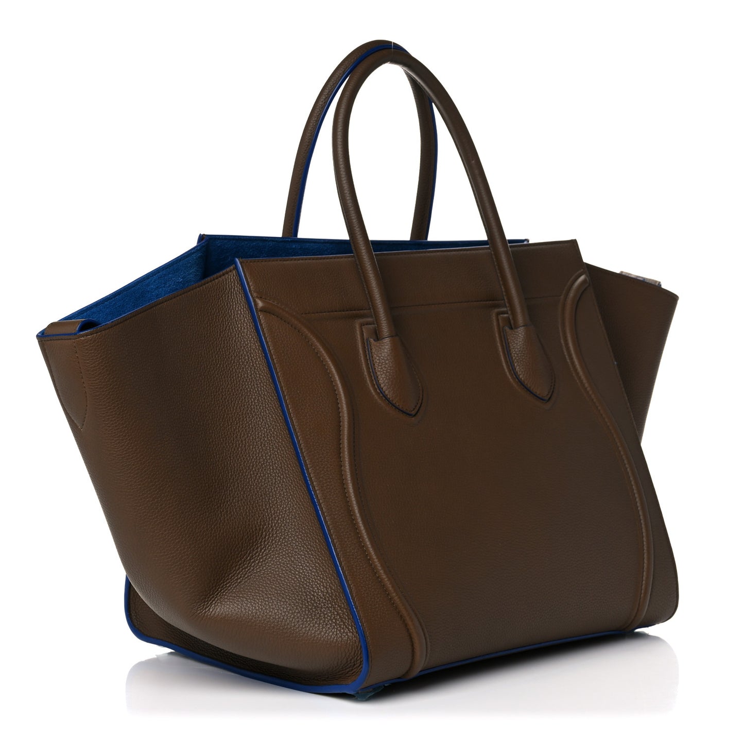 Baby Grained Medium Phantom Luggage Taupe Blue Trim