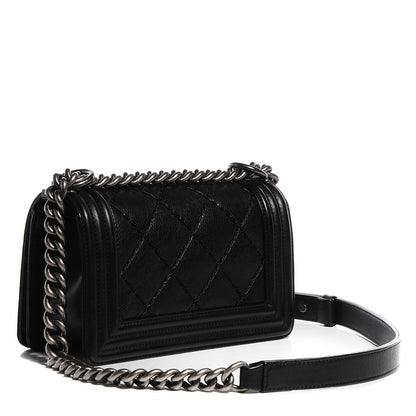 Chanel Calfskin Double Stitch Small Boy Flap Black 3 of 9