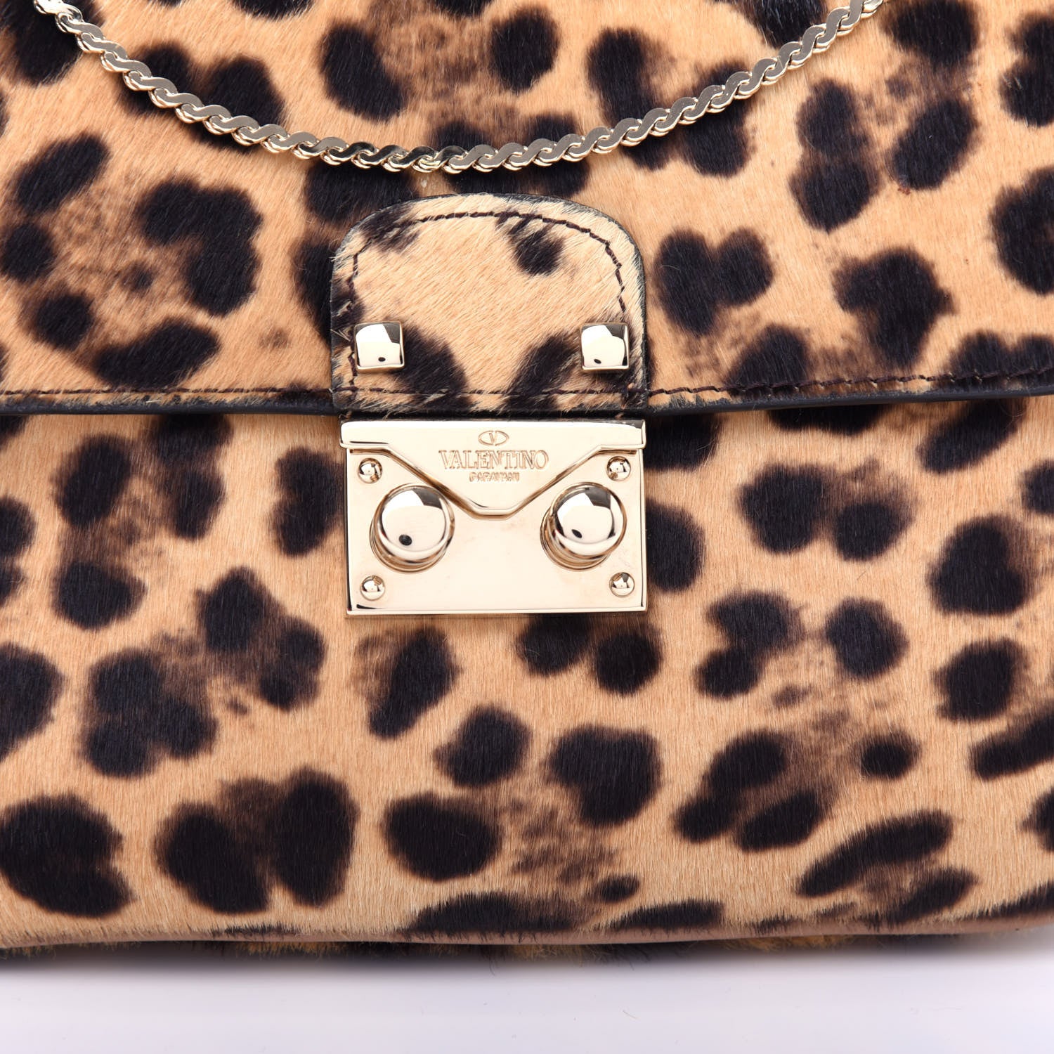 Valentino Garavani Leopard Print Calf Hair Rockstud Shoulder Bag 9 of 9
