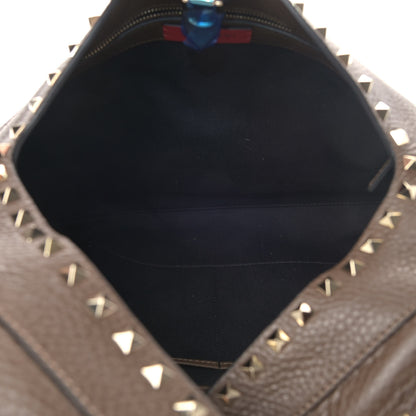 Valentino Garavani Grained Calfskin Large Rockstud Hobo Deep Taupe 4 of 4