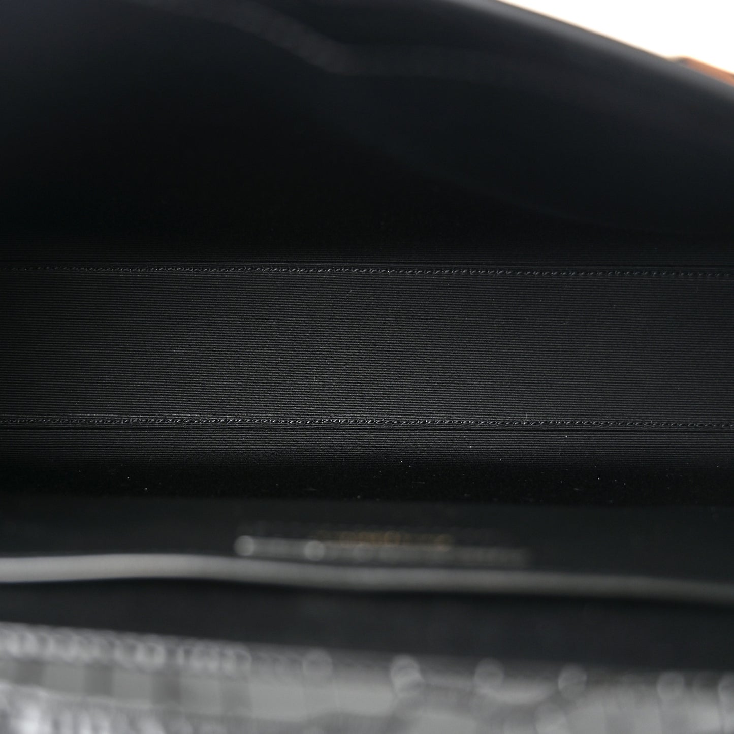 Shiny Calfskin Crocodile Embossed Manhattan Baguette Black