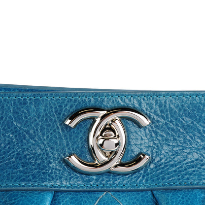 Chanel Glazed Calfskin Large On The Road Frame Tote Blue 10 of 10