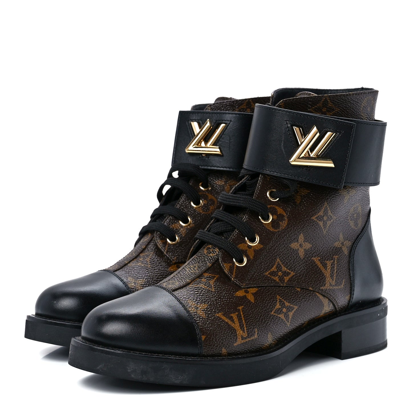 Calfskin Monogram Wonderland Flat Ranger Boots 39 Black