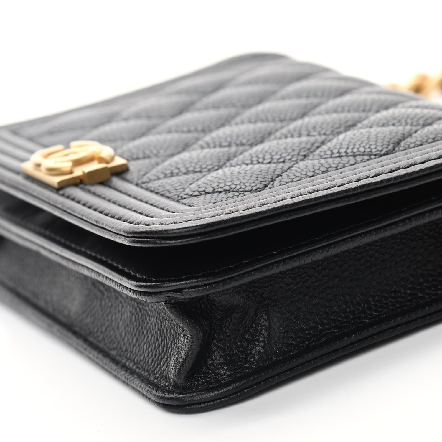 Chanel Caviar Quilted Boy Clutch With Chain Black 6 of 10