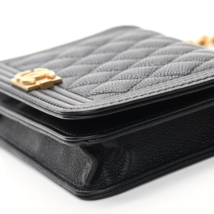 Chanel Caviar Quilted Boy Clutch With Chain Black 6 of 10