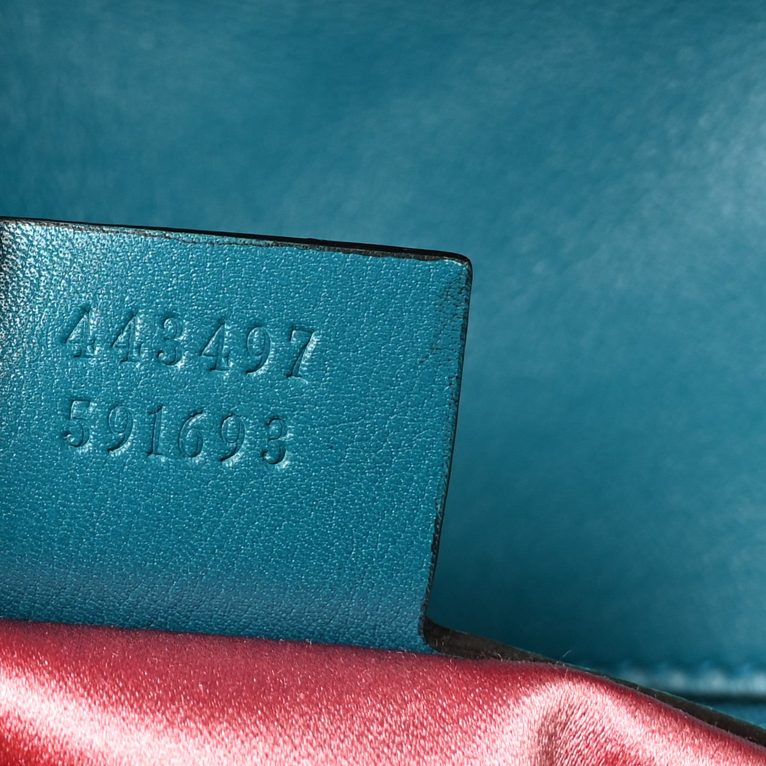 Gucci Velvet Matelasse Small GG Marmont Shoulder Bag Pavone Cyan 7 of 10