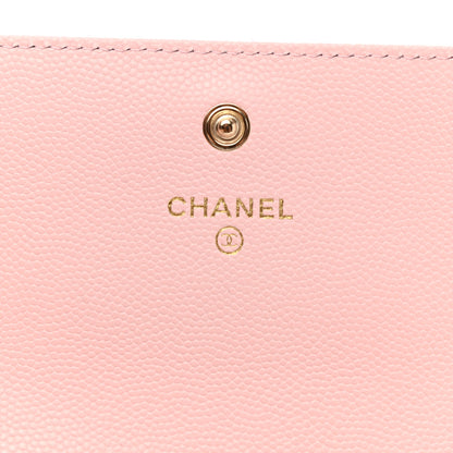 Chanel Caviar Quilted Crystal CC Large Gusset Flap Wallet Pink 6 of 8